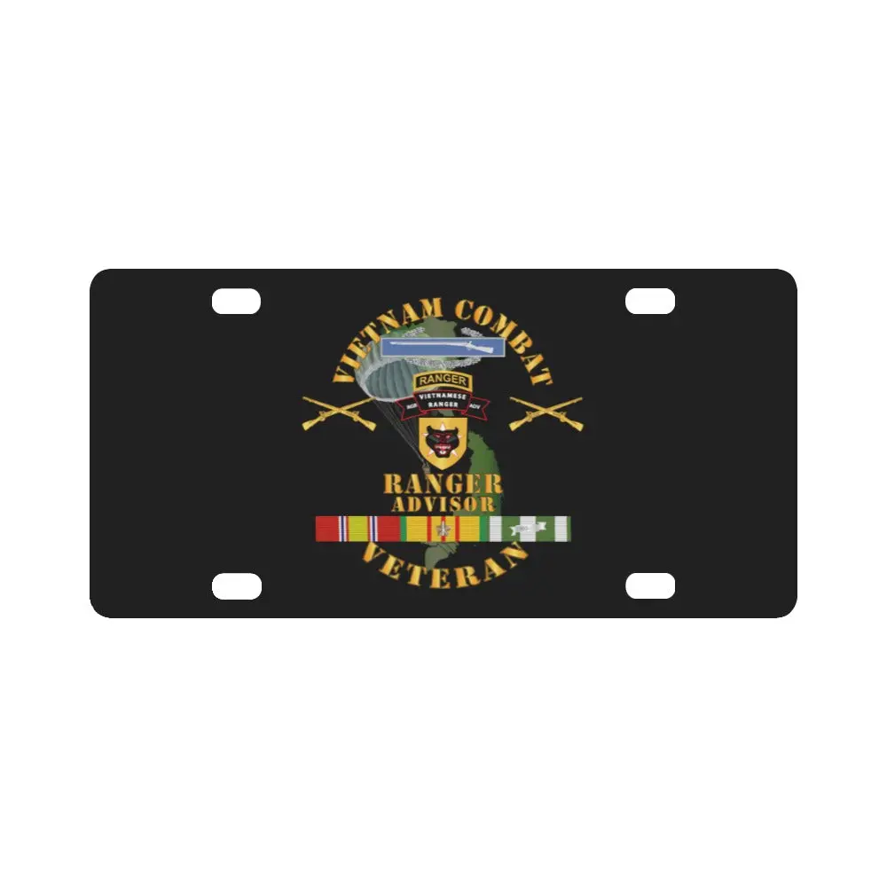 Army - Vietnam Combat Infantry Vet W Vietnamese Ranger Advisor W Parachute X 300 Classic License Plate 1