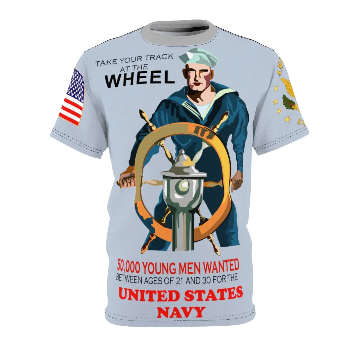 Aop - Navy - Take Your Track At The Wheel - 50, 000 Men Wanted - Usn - American Sailor 1