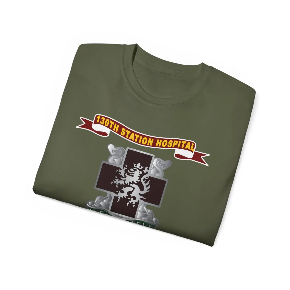 Unisex Ultra Cotton Tee - Army - 130Th Station Hospital - Ribbon - Dui X 300 18