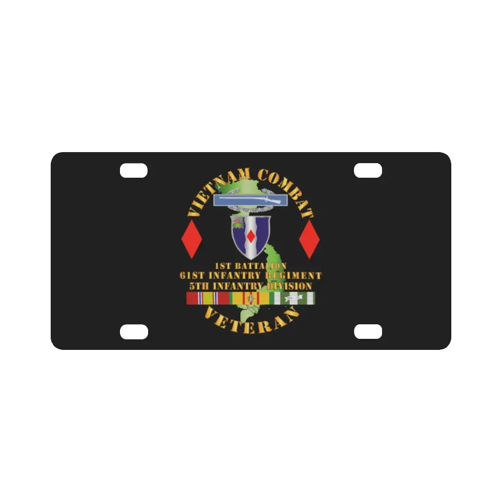 Army - Vietnam Combat Vet - 1St Bn 61St Infantry - 5Th Inf Div Ssi Classic License Plate 1