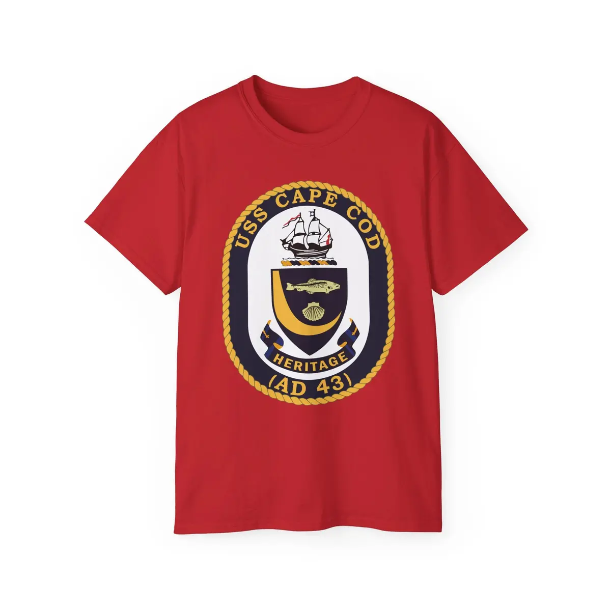 Unisex Ultra Cotton Tee - Navy - Uss Cape Cod (Ad 43) Wo Txt X 300 13