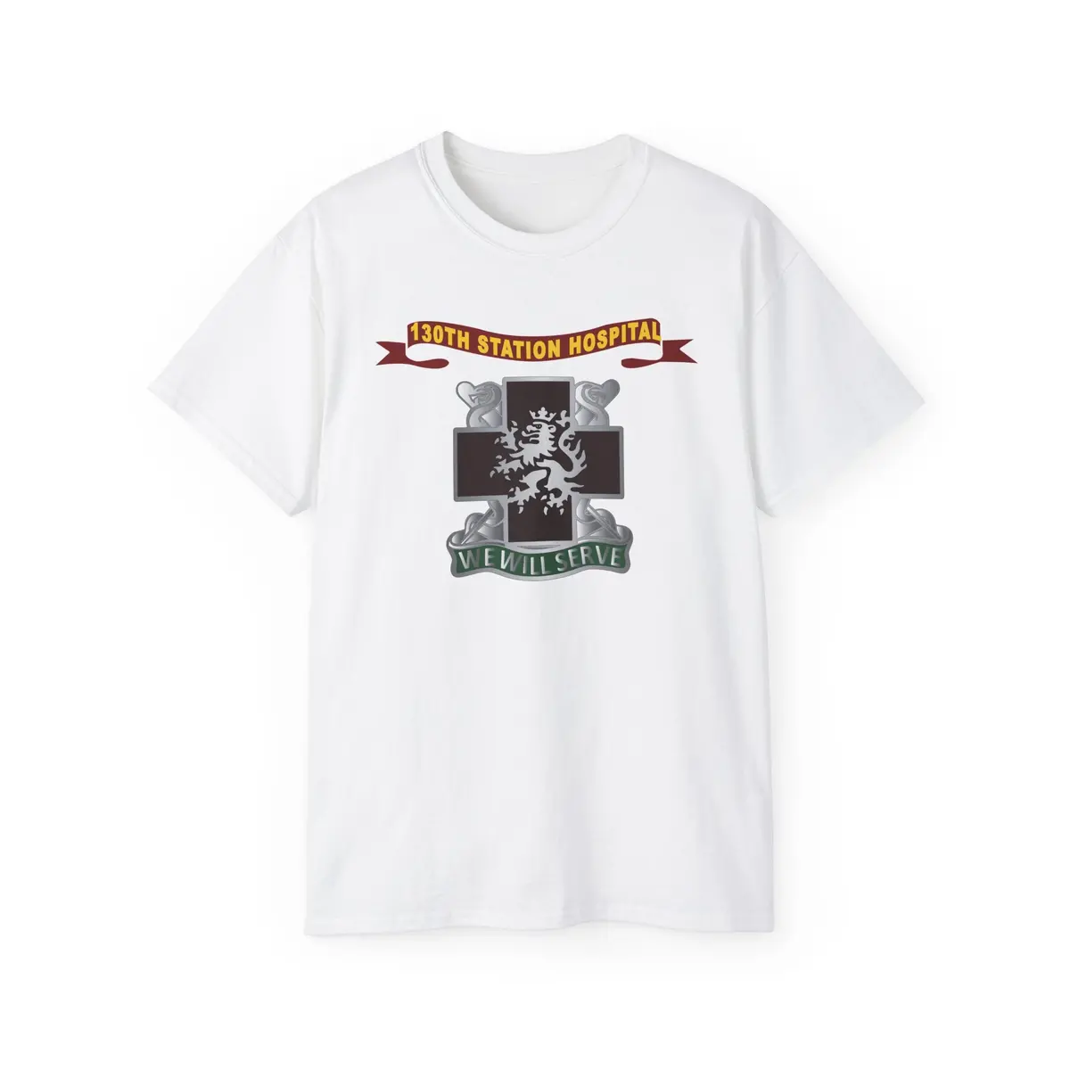 Unisex Ultra Cotton Tee - Army - 130Th Station Hospital - Ribbon - Dui X 300 3