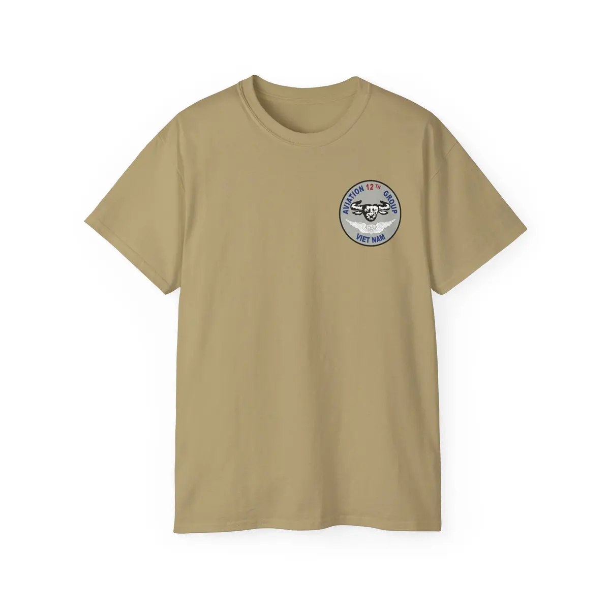 Vietnam War Aviation Veteran T-Shirt – Unisex Cotton Tee Featuring Air Crew Badges, 12th Aviation Group, 1968–1969 Service - Image 5