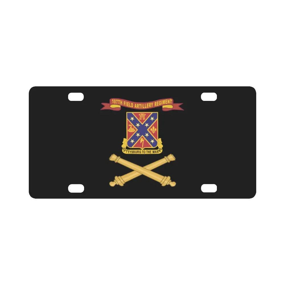 Army - 107Th Field Artillery Regiment - Dui W Br - Ribbon X 300 Classic License Plate 1