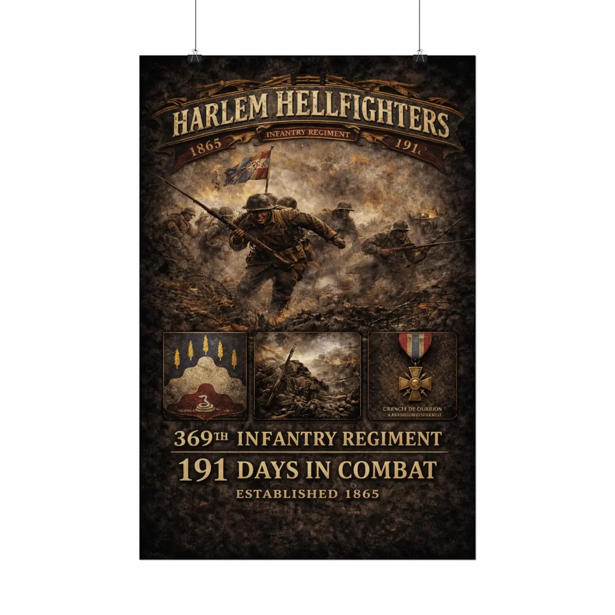 Rolled Posters - 369Th Infantry Regiment - Assault Across No Man's Land - Wwi - Poster 1 17