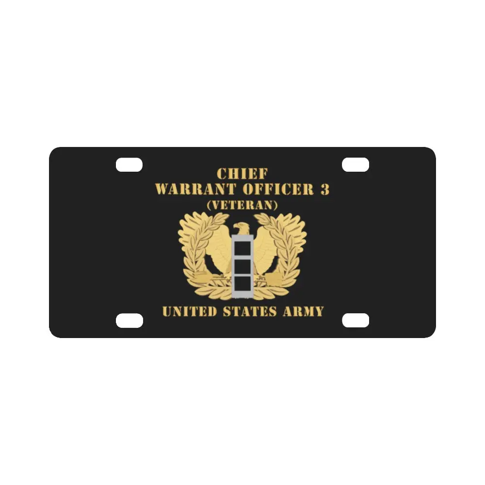 Army - Chief Warrant Officer - Cw03 - Veteran - Flat - Eagle And Bar X 300 Classic License Plate 1