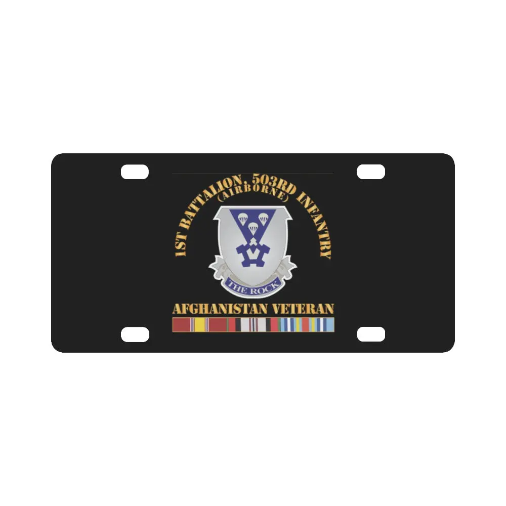 Army - 1St Bn 503Rd Infantry - Afghanistan Veteran X 300 Classic License Plate 1