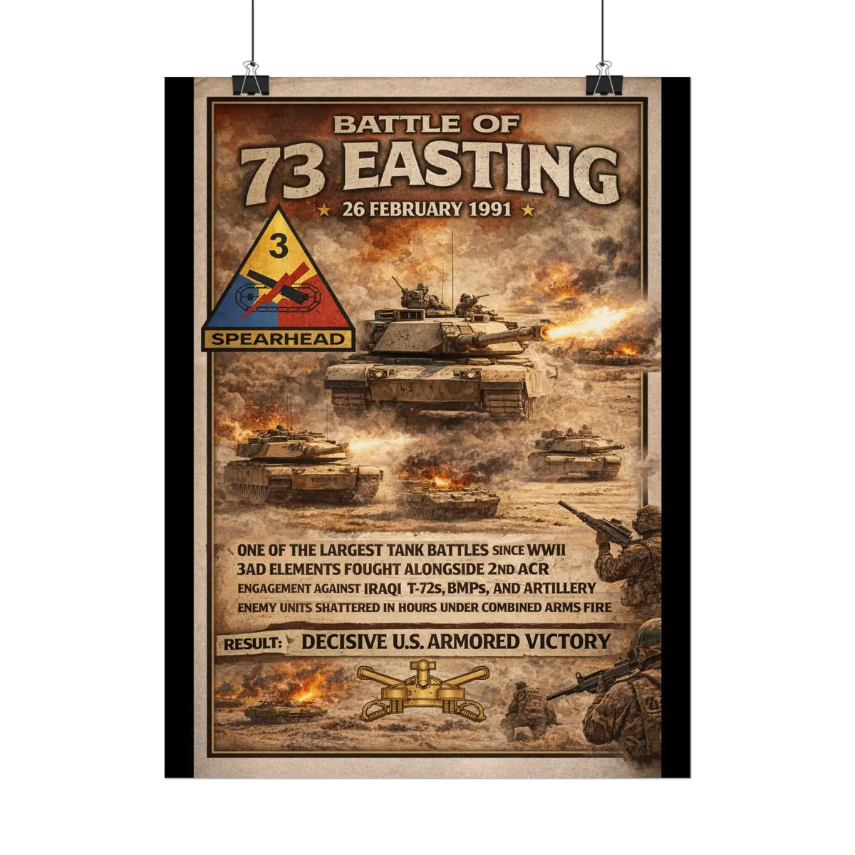 Rolled Posters - Battle Of 73 Easting - 3Rd Armored Division 7