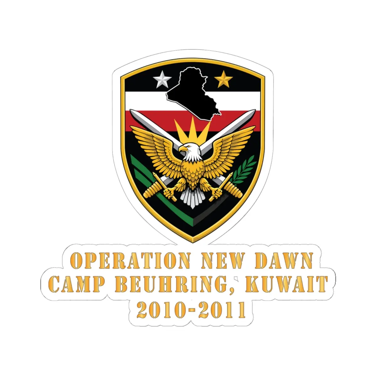 Kiss-Cut Sticker – Operation New Dawn - Camp Beuhring, Kuwait - 2010-2011 X 300 7