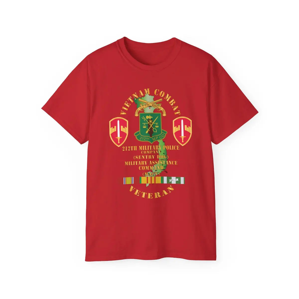 Unisex Ultra Cotton Tee - Army - Vietnam Combat Veteran W 212Th Military Police Company - Macv Ssi - Vn Svc X 300 13