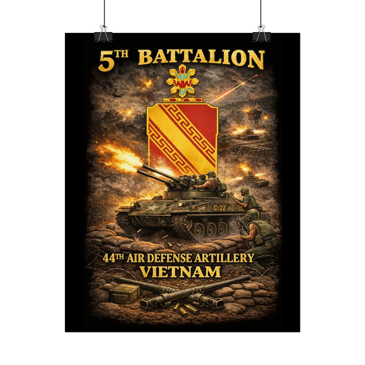 Rolled Posters - 5Th Bn, 44Th Air Defense Artillery - Duster - Vietnam 14