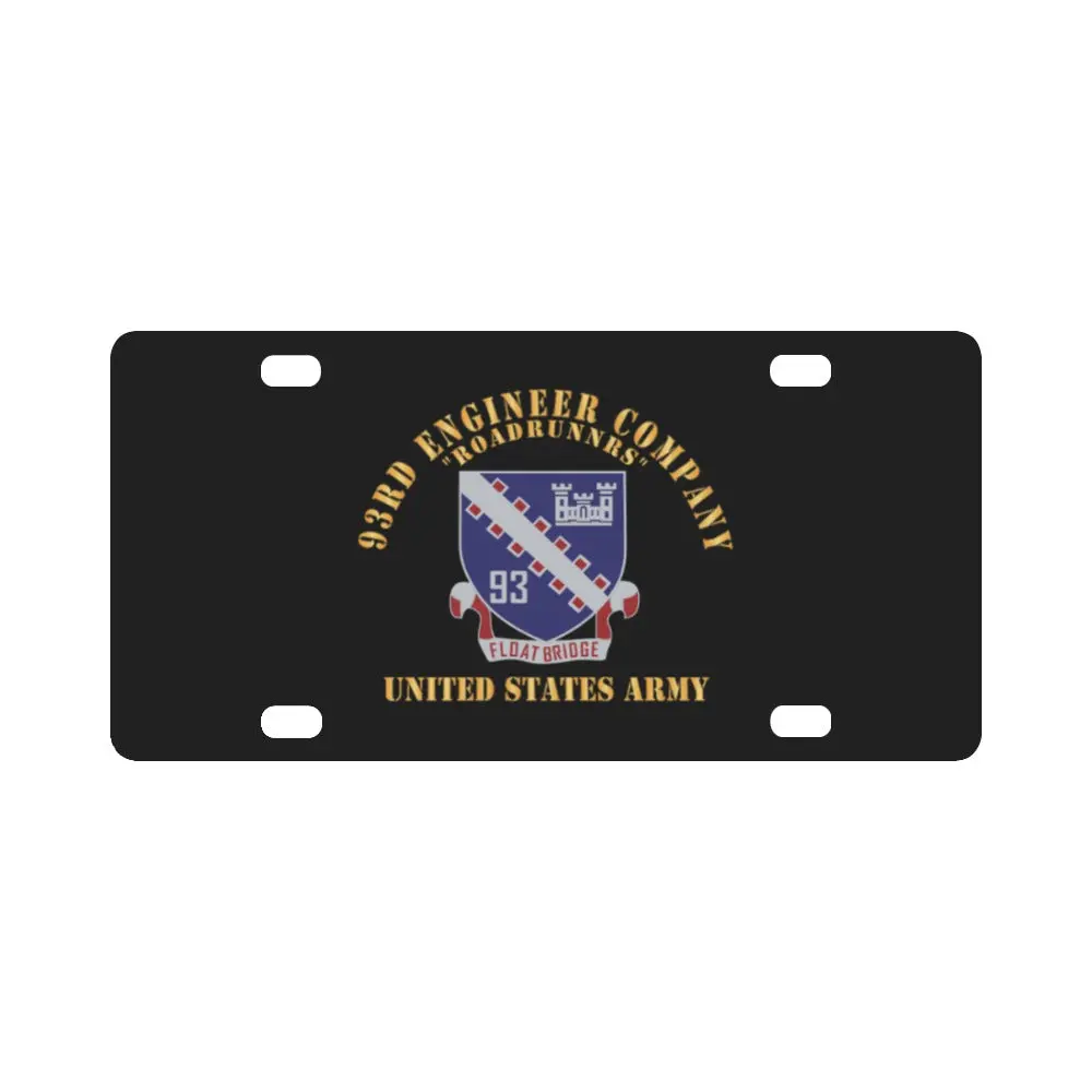 Army - 93Rd Engineer Company (Float Bridge) - Roadrunners - Unites States Army X 300 Classic License Plate 1
