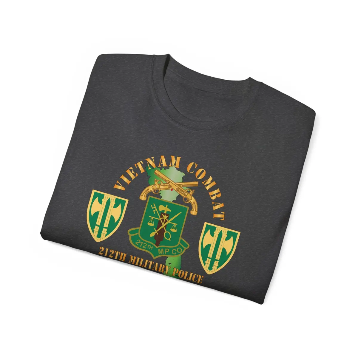 Unisex Ultra Cotton Tee - Army - Vietnam Combat Veteran W 212Th Military Police Company - 18Th Mp Bde Ssi - Vn Svc X 300 37
