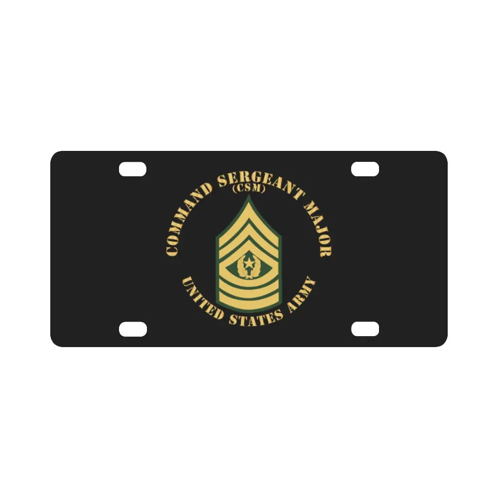 Army - Command Sergeant Major - Csm - Flat X 300 Classic License Plate 1