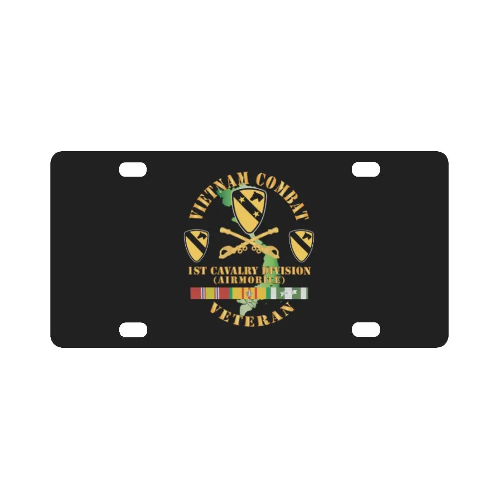 Army - Vietnam Combat Veteran W 1St Cav Dui Wo Airmobile X 300 Classic License Plate 1