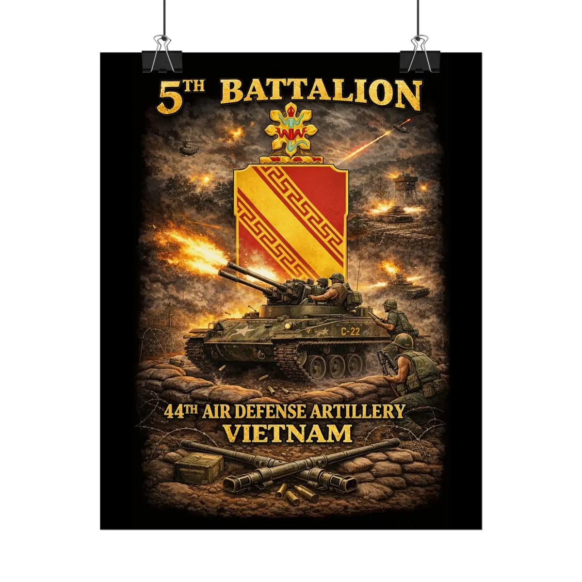 Rolled Posters - 5Th Bn, 44Th Air Defense Artillery - Duster - Vietnam 13