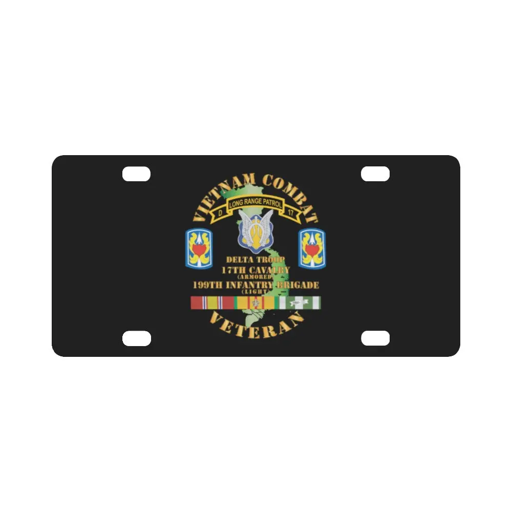 Army - Vietnam Combat Veteran W D Troop - 17Th Cav - 199Th Inf Bde W Svc X 300 Classic License Plate 1