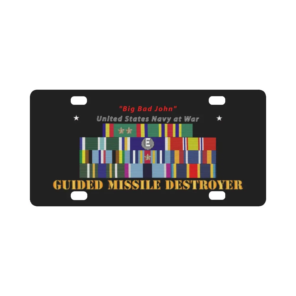 Navy - Destroyer - Uss John S Mccain - Ships Ribbons Only Classic License Plate 1
