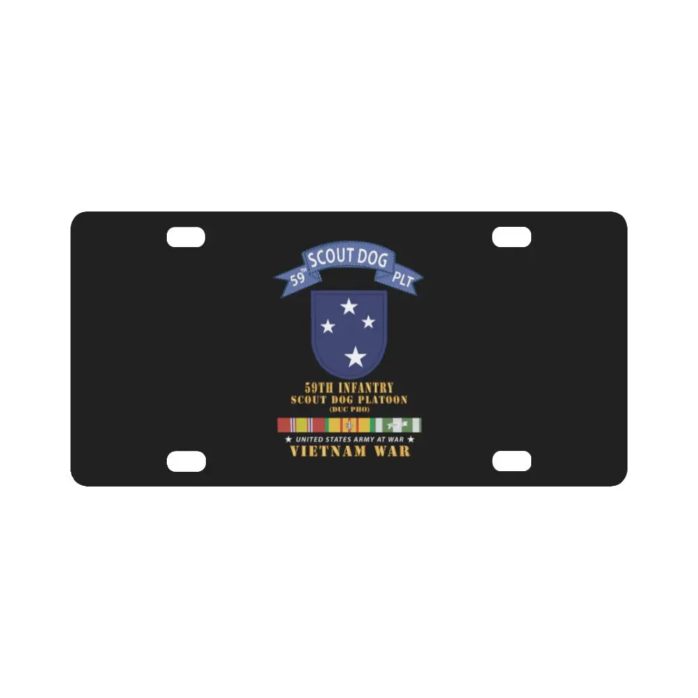 Army - 59Th Infantry Scout Dog Platoon - Blue Tab Vn Svc X 300 Classic License Plate 1