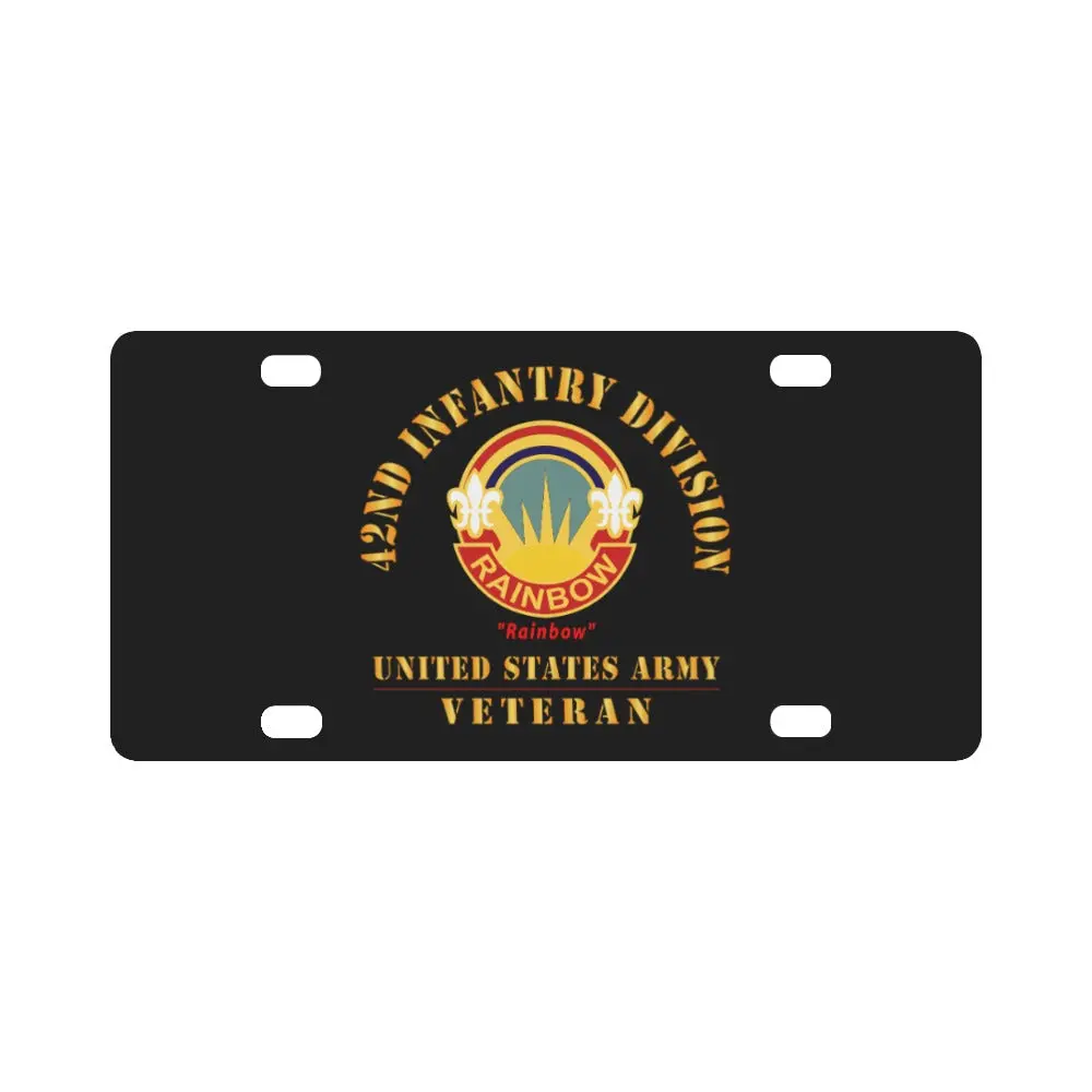 Army - Dui - 42Nd Infantry Division - Rainbow - Us Army Veteran X 300 Classic License Plate 1