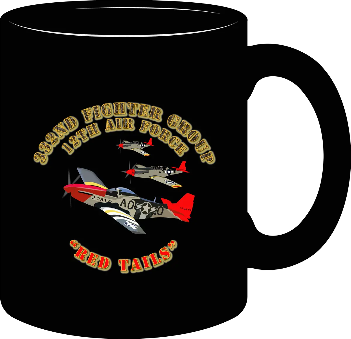 Army Air Corps - 332 Fighter Group - 12Th Air Force - Red Tails - Mug 1