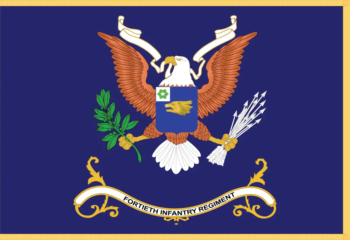 Rectangle Flags - Army - Regimental Colors - 40Th Infantry Regiment - No Motto X 300 1