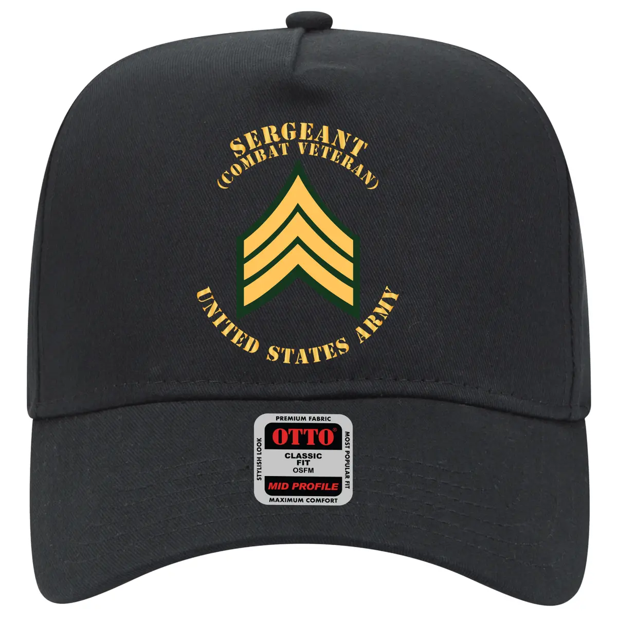 Baseball Cap - Army - Sergeant - Sgt - Combat Veteran - Flat X 300 1