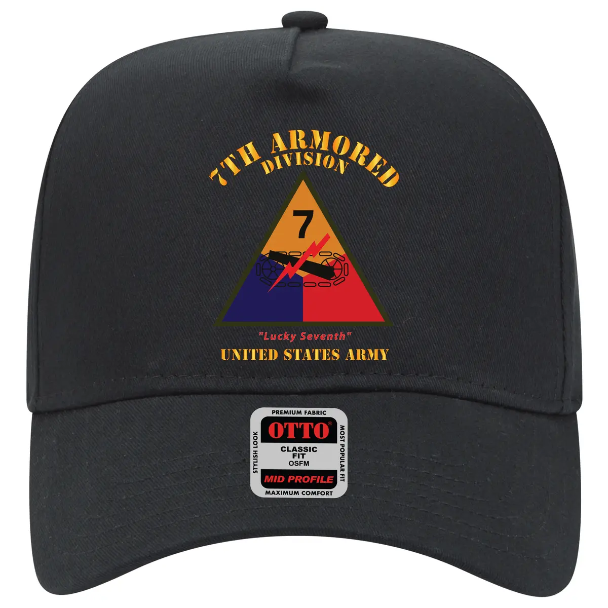 Baseball Cap - Ssi - 7Th Armored Division - Lucky Seventh - Us Army 1