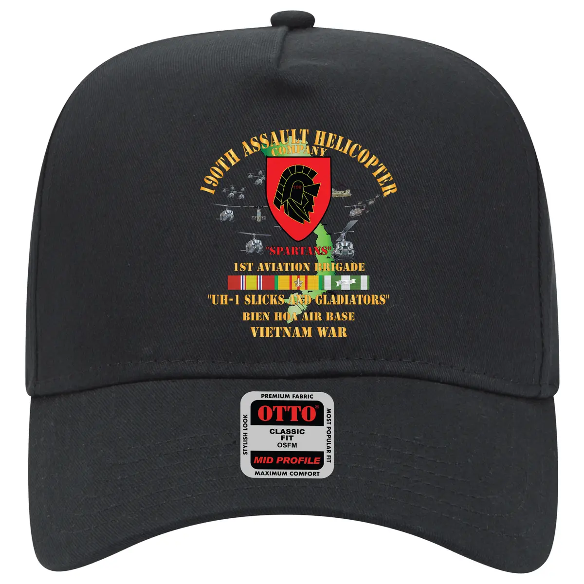 Baseball Cap - Army - 190Th Assault Helicopter Company - Ssi - Red-  Gladiators - Bien Hoa Air Base, W Vn Svc X 300 1