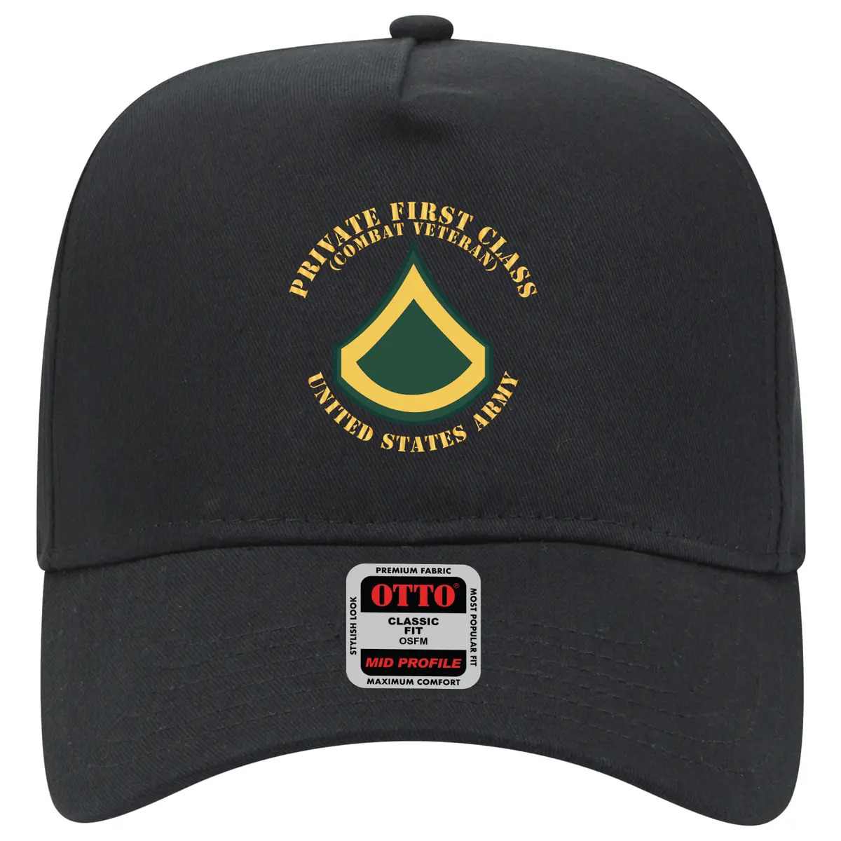 Baseball Cap - Army - Private First Class - Pfc - Combat Veteran - Flat X 300 1