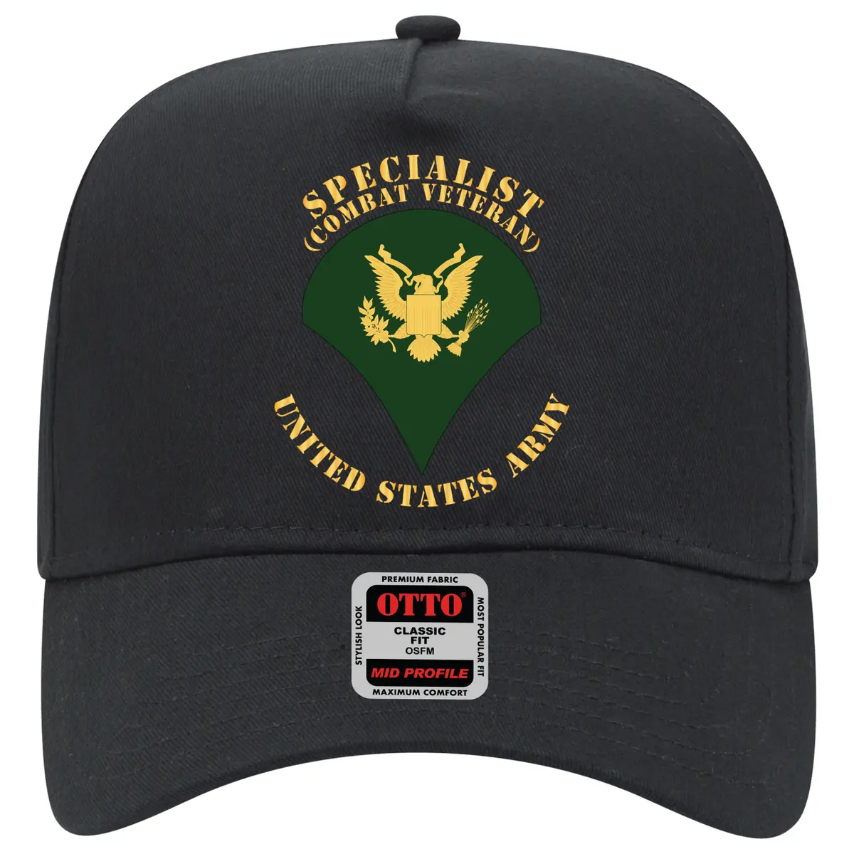 Baseball Cap - Army - Specialist - Sp4 - Combat Veteran - Flat X 300 1