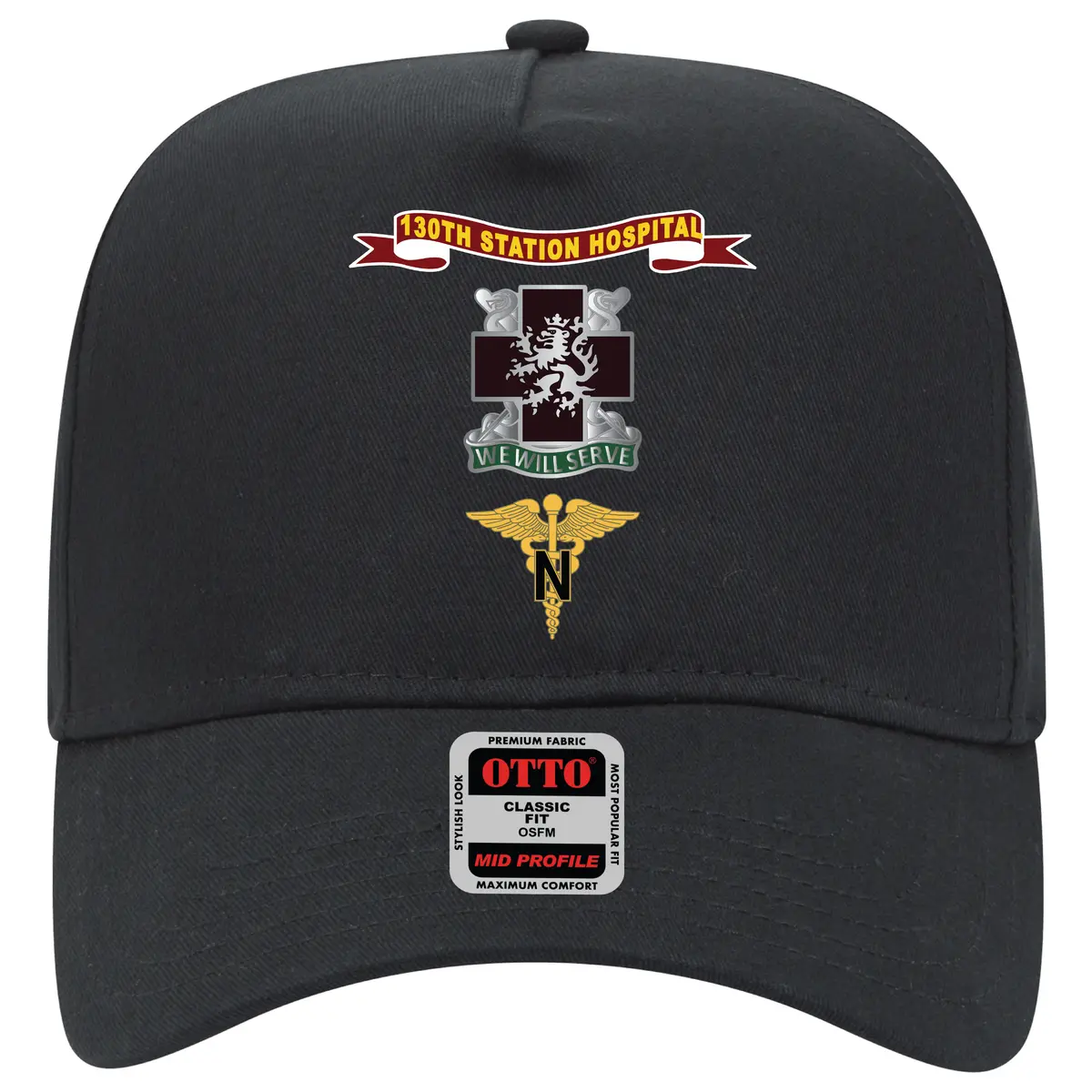 Baseball Cap - Army - 130Th Station Hospital - Ribbon - Dui - Army Nurse Branch X 300 1