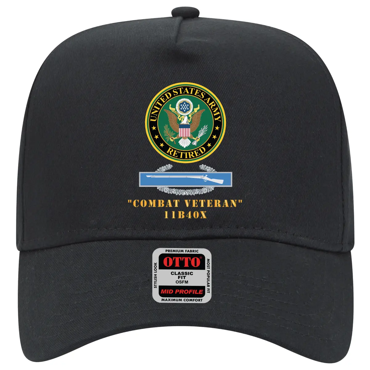 Baseball Cap - Army - Retired Logo - Cib - Combat Veteran 11B40x X 300 1