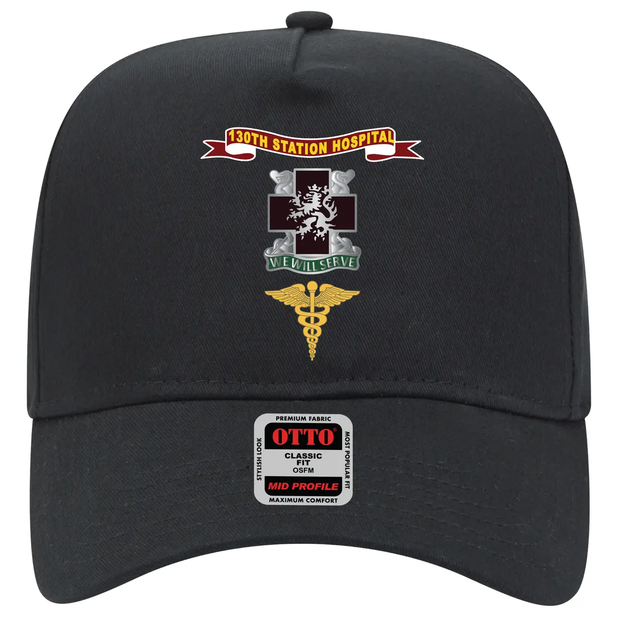 Baseball Cap - Army - 130Th Station Hospital - Ribbon - Dui - Army Medical Corps Branch X 300 1