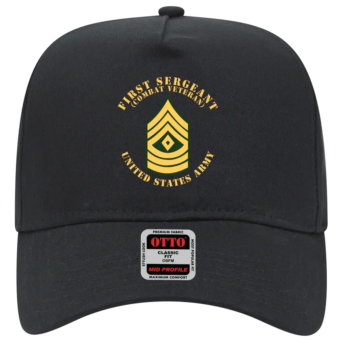 Baseball Cap - Army - First Sergeant - 1Sg - Combat Veteran - Flat X 300 1