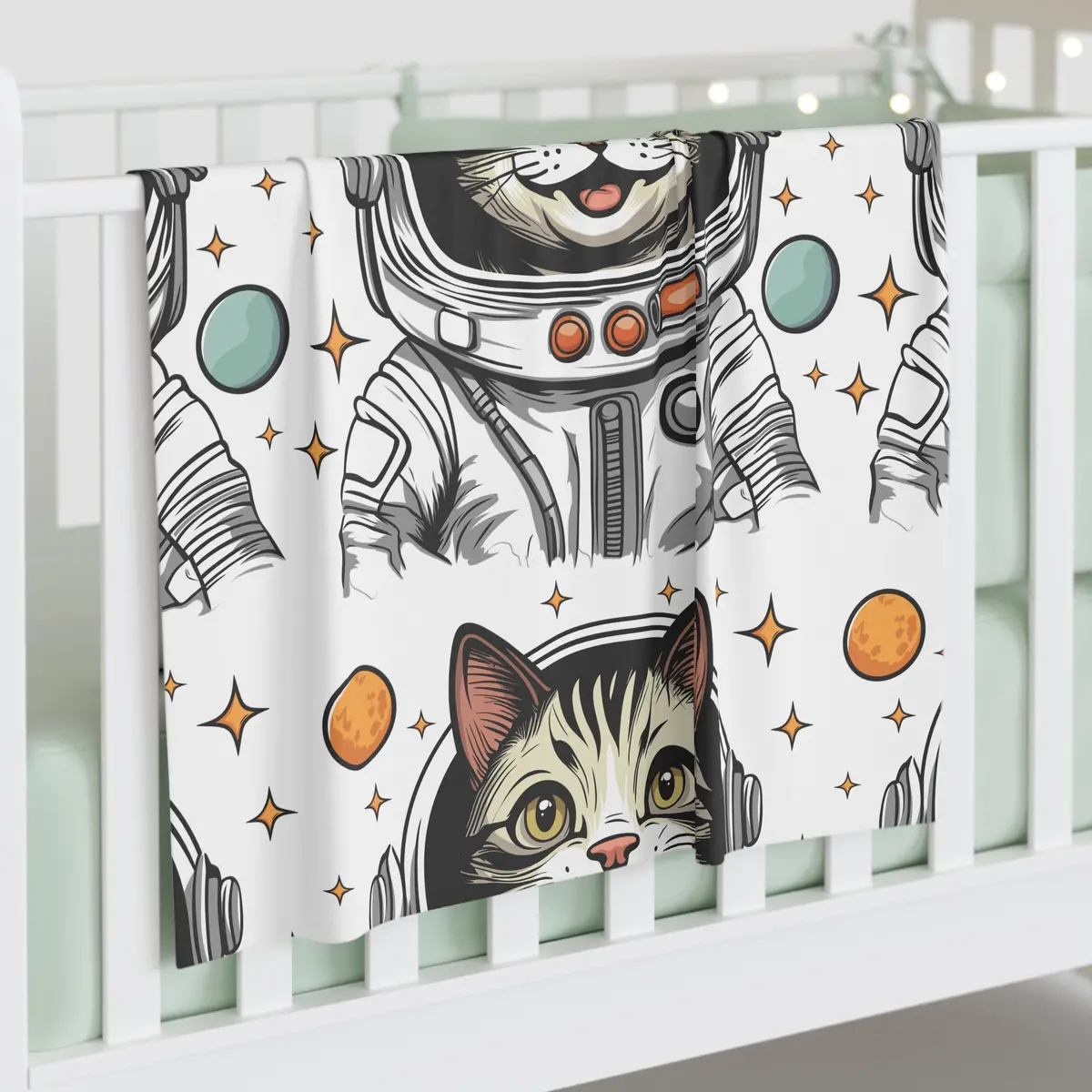 Baby Swaddle Blanket- Astronaut Cat 1