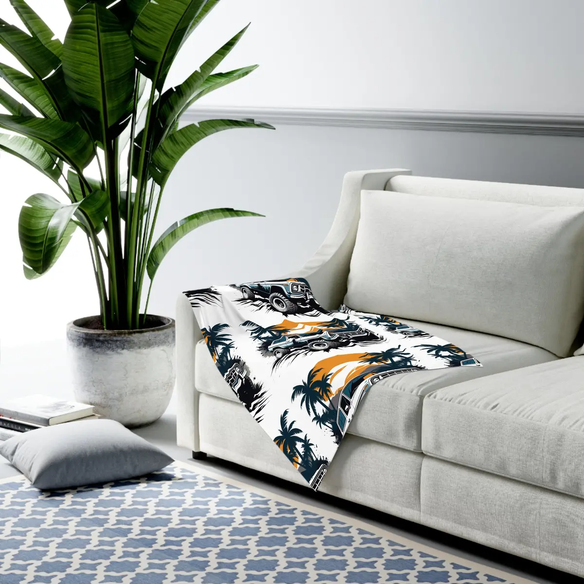 Baby Swaddle Blanket - Retro Off-Road Vehicle 1