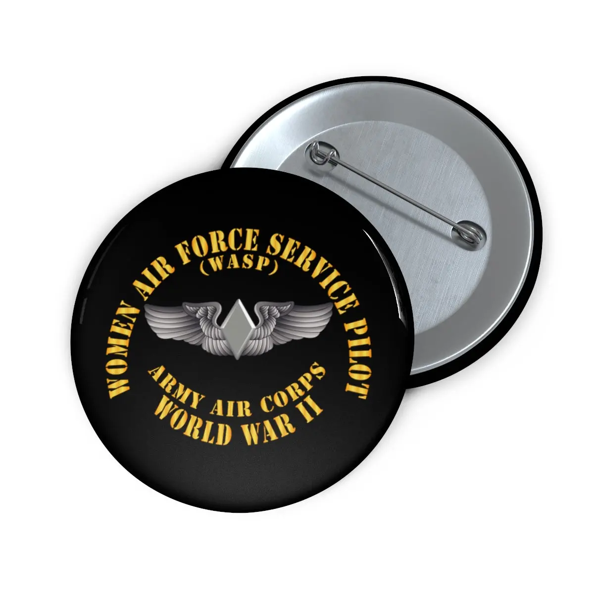 Custom Pin Buttons - Aac - Wasp Wing (Women Air Force Service Pilot) 1