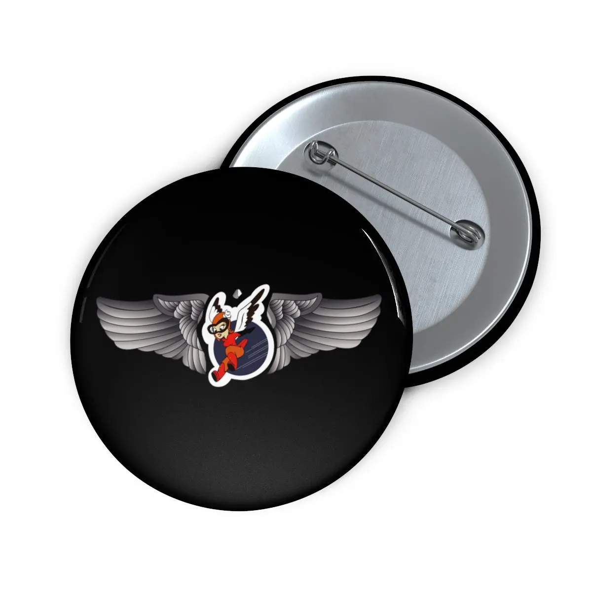 Custom Pin Buttons - Aac - Wasp Wing W Finella Wo Txt 1