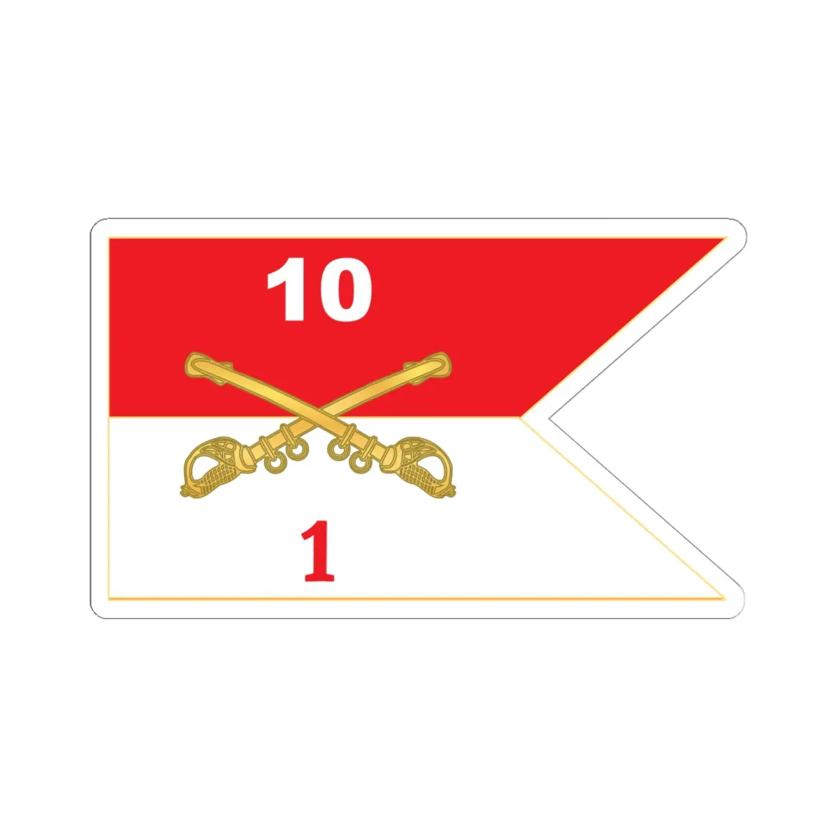 Kiss-Cut Stickers - 1St Squadron - 10Th Cavalry Guidon X 300 1