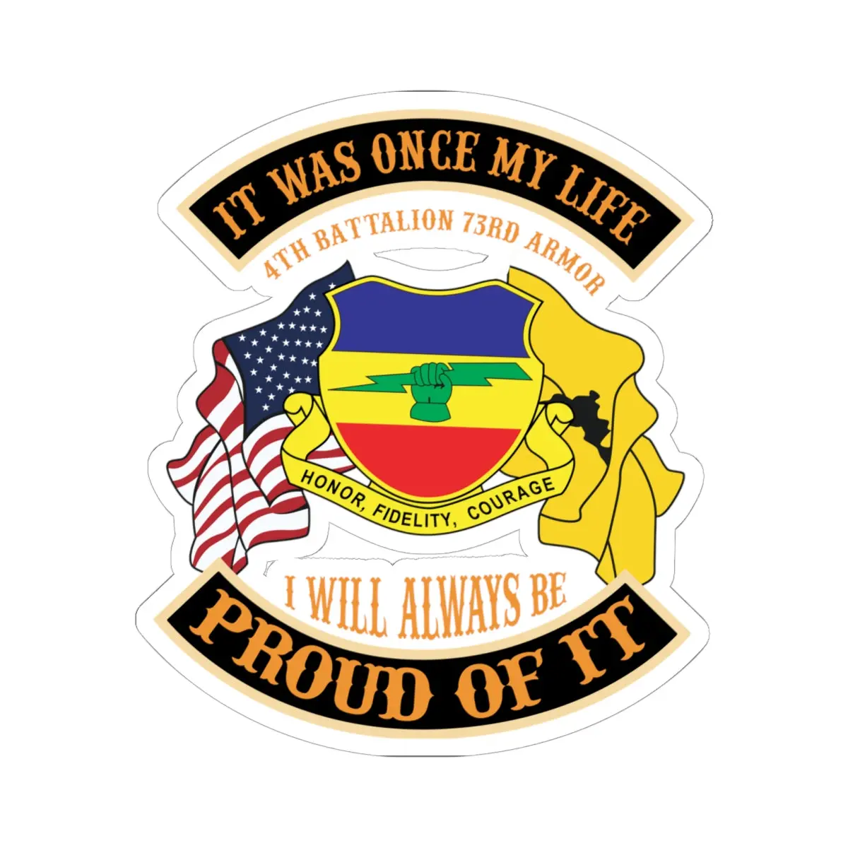 Kiss - Cut Stickers - 4Th Battalion 73 Armor Regiment 1