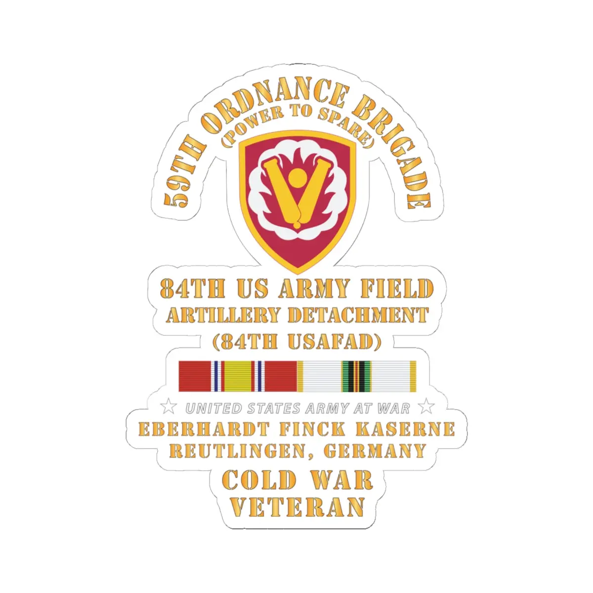 Kiss - Cut Stickers - 59Th Ordnance Brigade - Ssi - 84Th Usafad -  Eberhardt Finch Kaserne Reutlifen Cold Svc 1