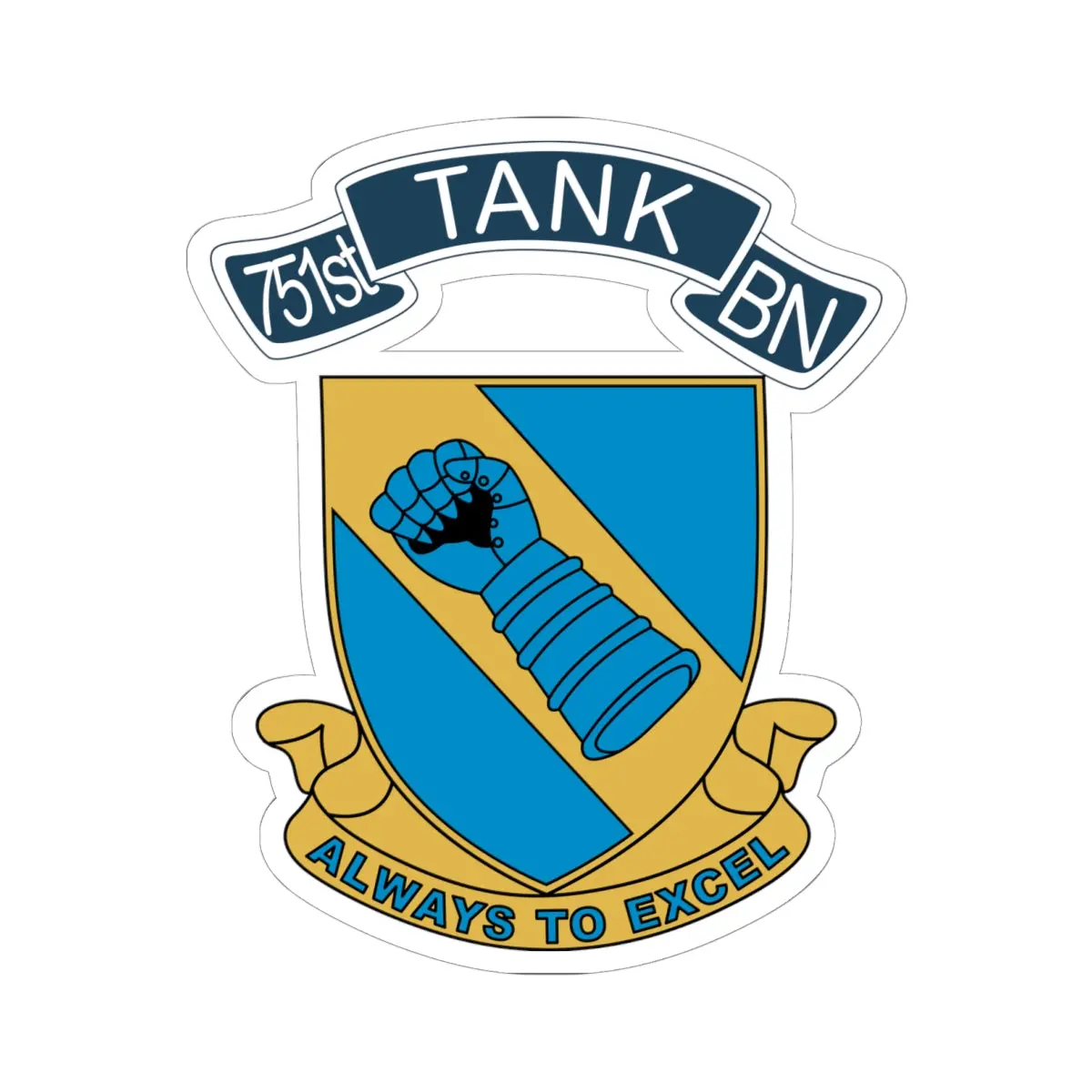 Kiss-Cut Stickers - 751St Tank Battalion - Pp W Scroll X 300 1