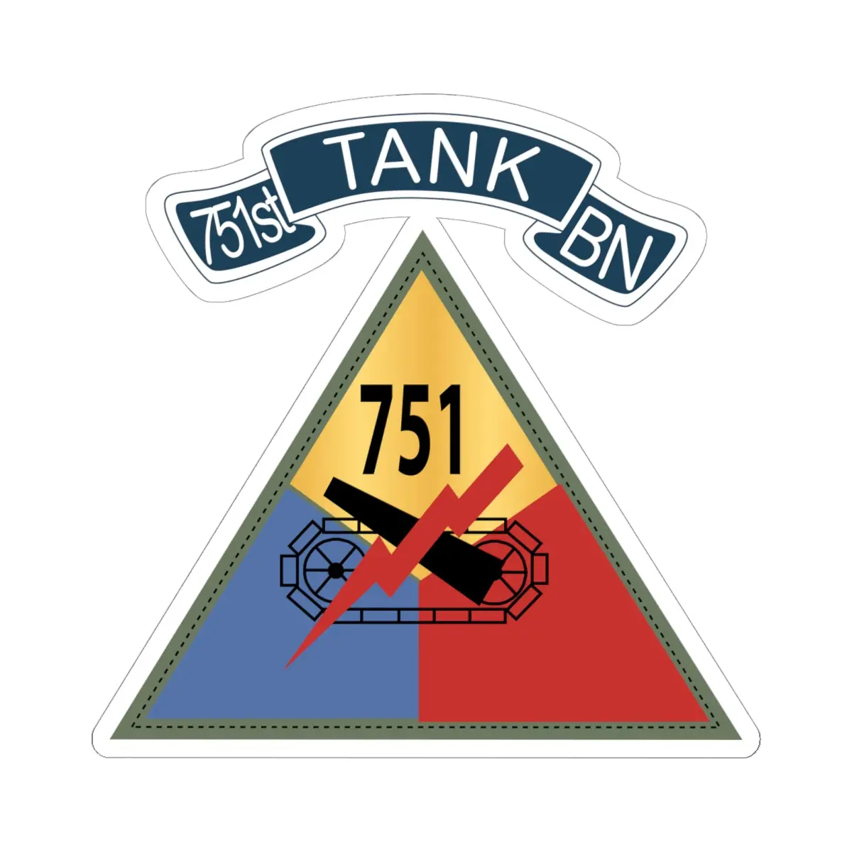 Kiss-Cut Stickers - 751St Tank Battalion W Bn Number Wo Txt  X 300 1