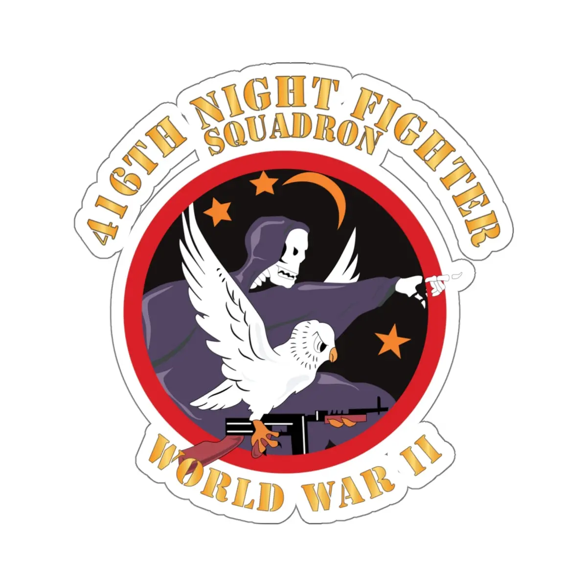 Kiss-Cut Stickers - Aac - 416Th Night Fighter Squadron - Wwii X 300 1