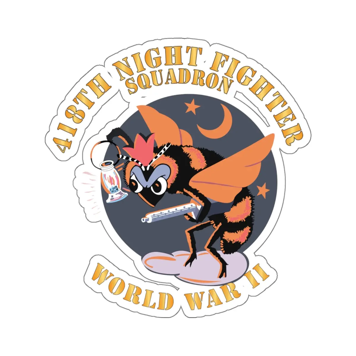 Kiss-Cut Stickers - Aac - 418Th Night Fighter Squadron - Wwii X 300 1