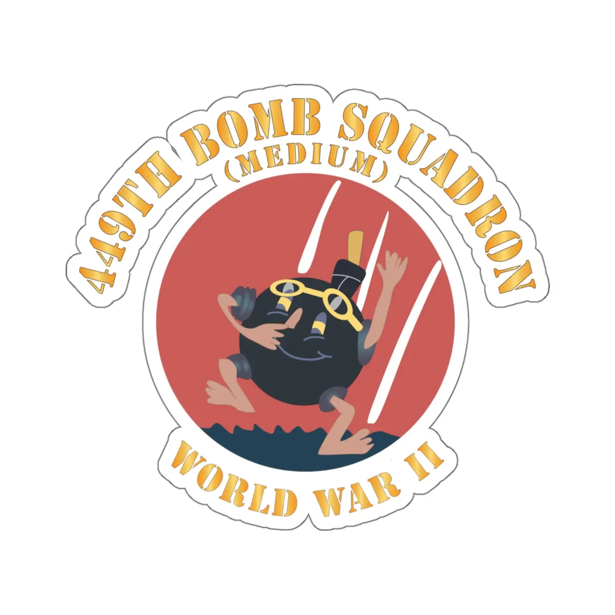 Kiss-Cut Stickers  - Aac - 449Th Bomb Squadron - Medium - Wwii X 300 1