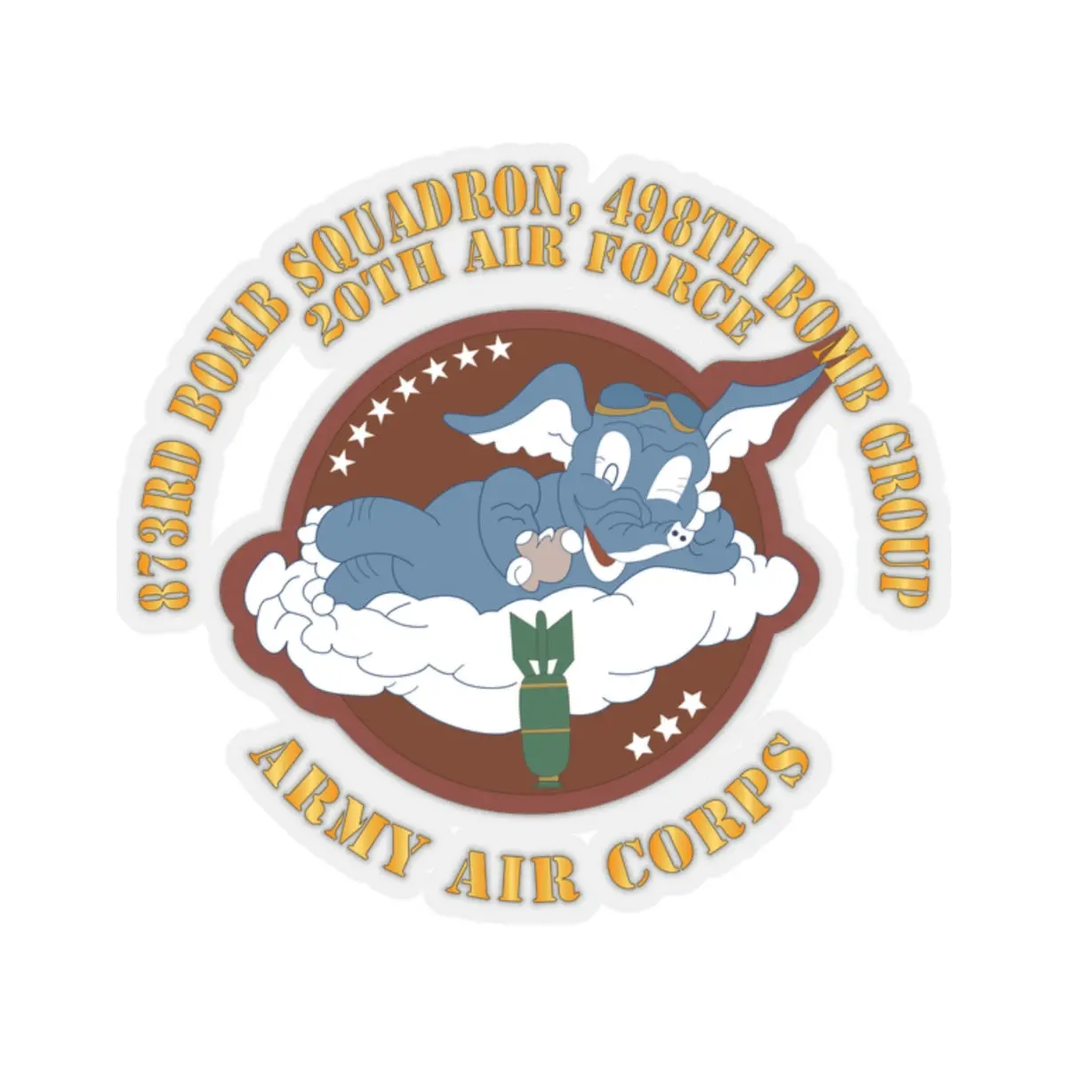 Kiss-Cut Stickers - Aac - 873Rd Bomb Squadron, 498Th Bomb Group - 20Th Aaf X 300 1