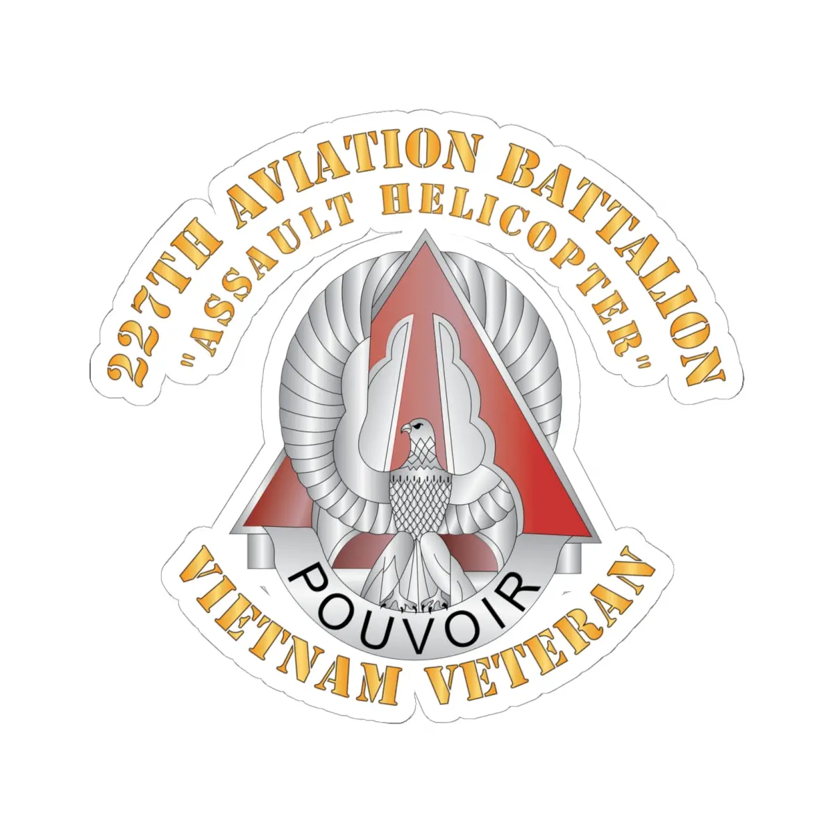 Kiss-Cut Stickers - Army - 227Th Aviation Battalion - Vietnam Veteran X 300 1