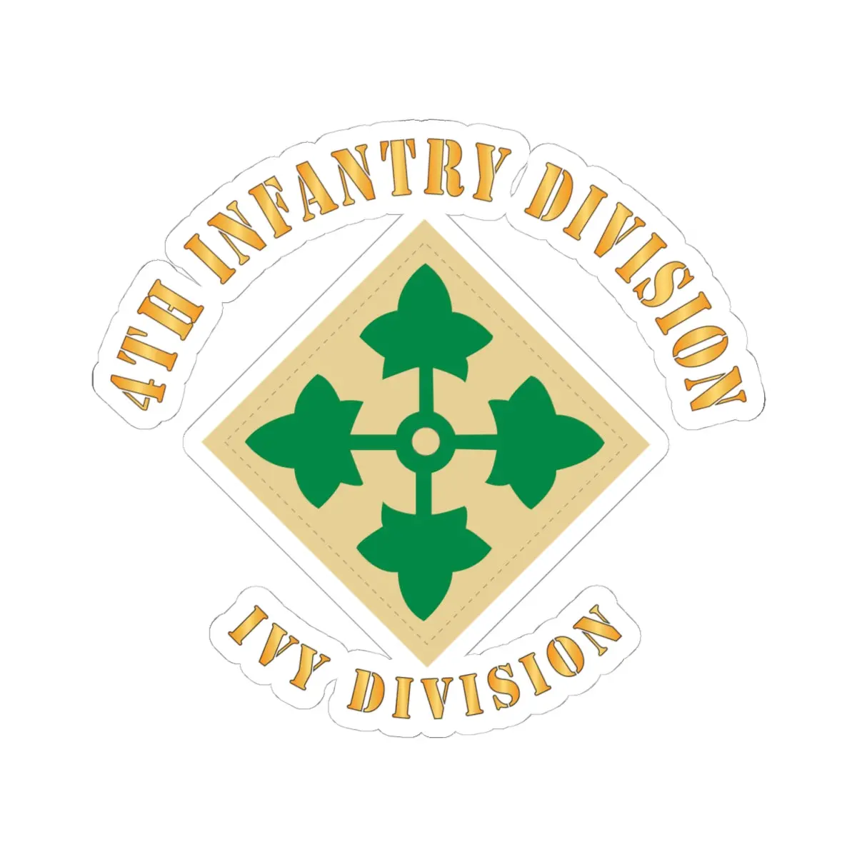 Kiss-Cut Stickers - Army -  4Th Infantry Division - Ivy Division X 300 1